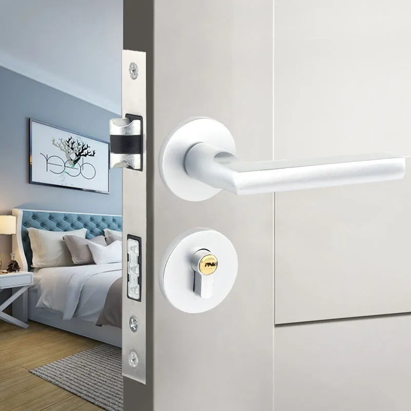 Aluminium alloy split magnetic door lock handle for timber doors with multiple style options