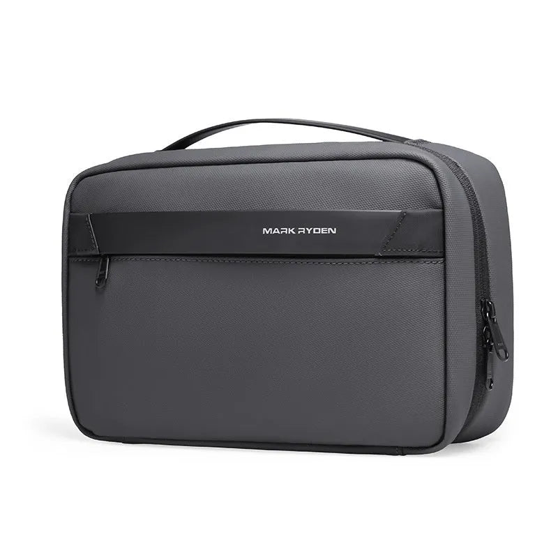 Men's portable toiletries storage bag with wet dry separation compartments in Oxford cloth