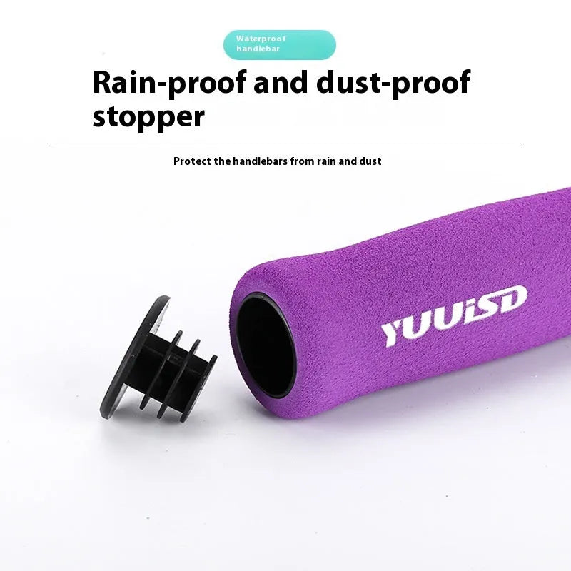 Sponge mountain bike handlebar cover set weighing 41g in black, purple and biange colour options