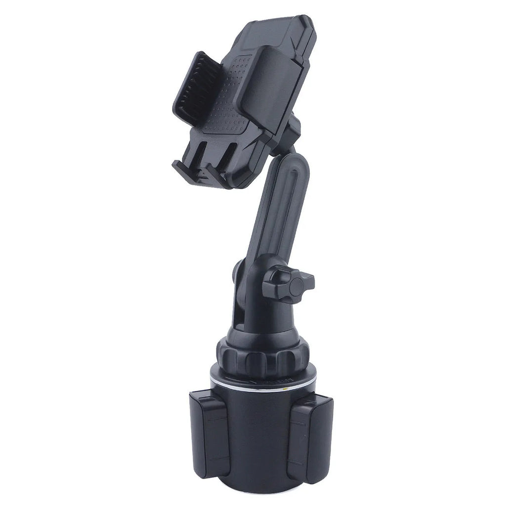 Black car water cup holder mobile phone holder with 360° rotation and adjustable height, made from ABS material