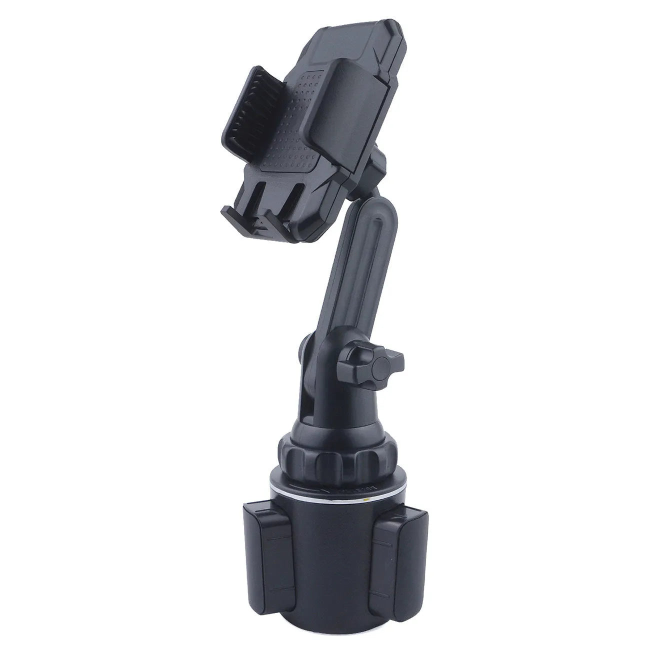 Black car water cup holder mobile phone holder with 360° rotation and adjustable height, made from ABS material