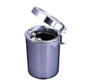Silver solid molded car ashtray in transparent blister packaging for cup holders over 7cm