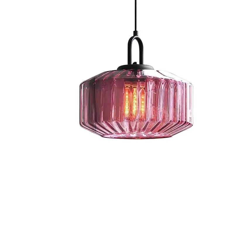 Stained glass chandelier with modern simplicity design, 220V 4W warm light in amber colour option