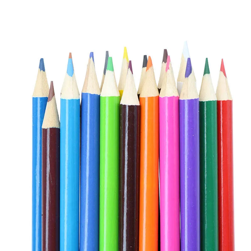Children's 12-color wooden colored pencil set with 2B lead in assorted shades
