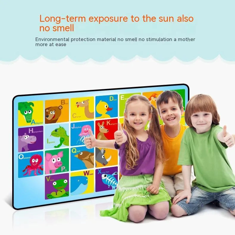 Retractable magnetic car sunshade with silver coating and cartoon animal letter patterns
