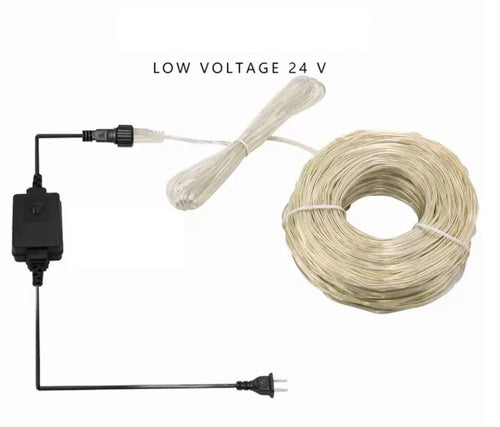 24V low voltage leather wire string light 100m 1000 LEDs with 8-function controller