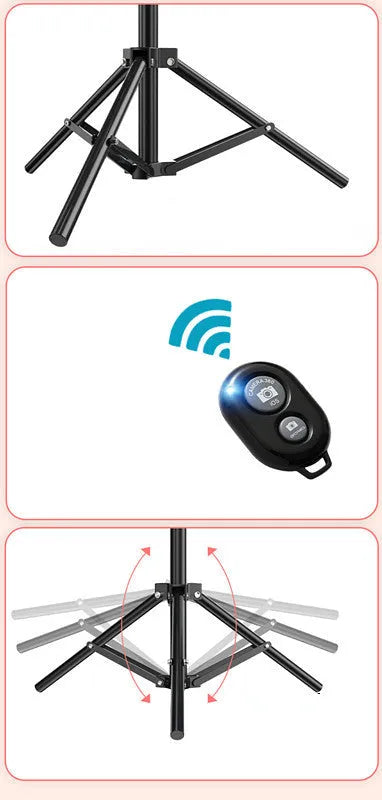 10-inch rotating ring selfie light with metal smartphone bracket