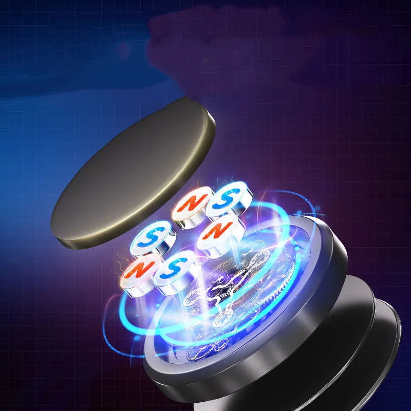 Obsidian Black magnetic adsorption mobile phone holder with two magnetic discs and adhesive gel pad