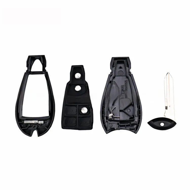 Replacement plastic key shell for Dodge and Chrysler car smart keys, showing dimensions 85x42x15mm.