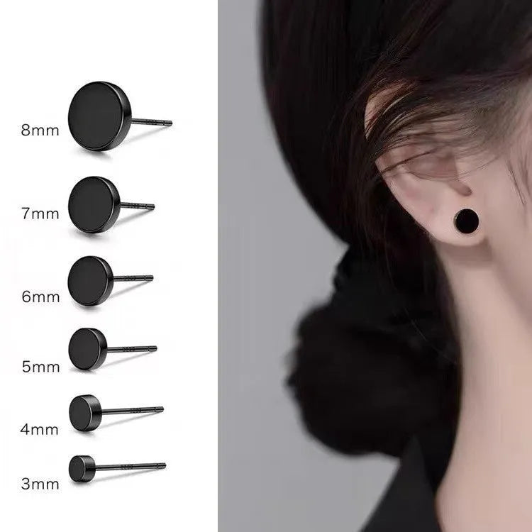 Sterling silver S999 flat ear bone studs in round shape, available in 3mm to 8mm sizes
