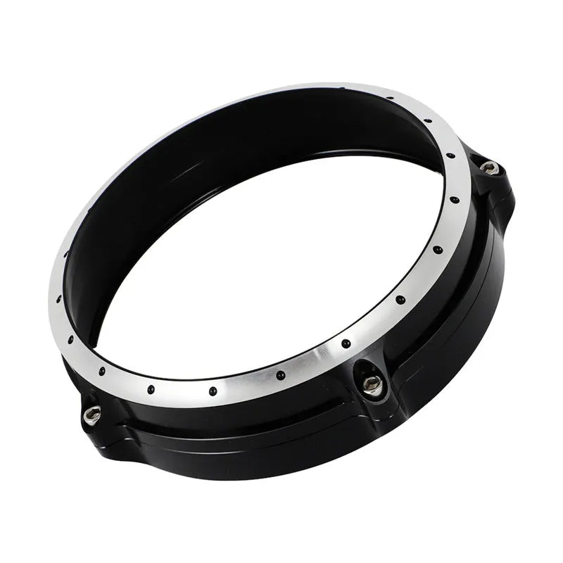 Black CNC aluminium headlight cover for BMW R nineT Scrambler motorcycle