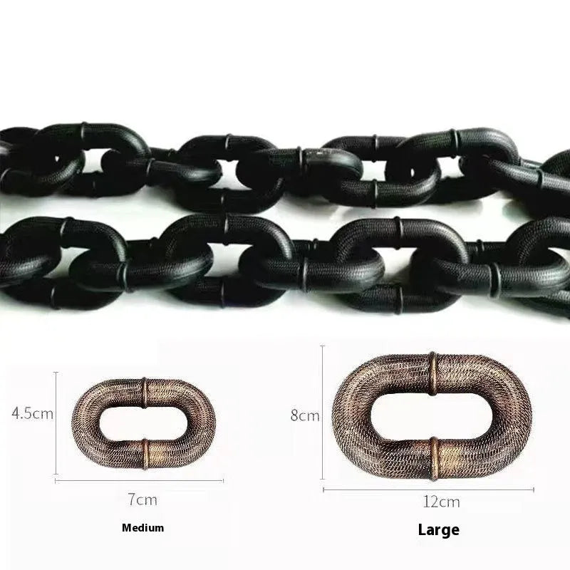 PP plastic dog walking leash and video prop in bronze, antique silver, or black colour options.