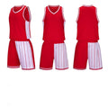 Men's basketball uniform set in blue, showing quick-drying top and shorts for sports training.