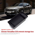 Black plastic waterproof armrest storage box for Versailles C5 X with handle