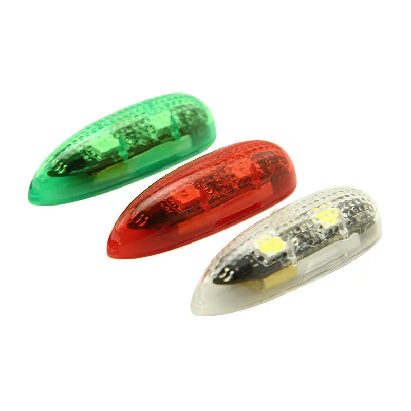 V3 wireless charging navigation light for model cars and boats, showing red, green, and white colour options.