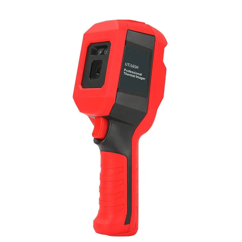 UTi series handheld infrared thermal imager with display screen showing a thermal image.