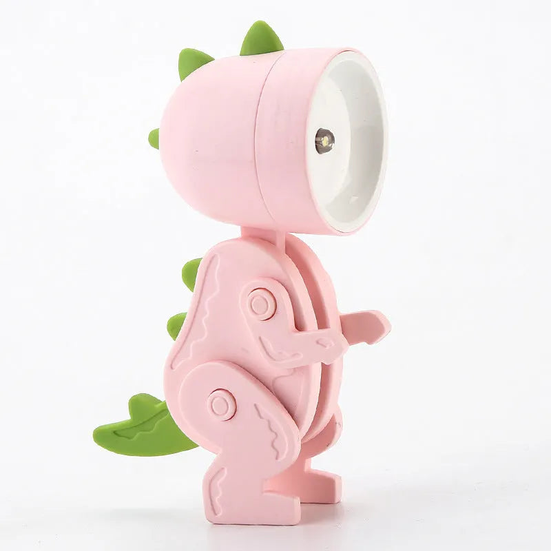 Creative handmade LED mini night lamp with PVC shade in cartoon style, battery operated with button switch