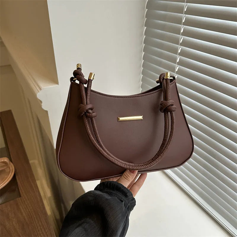 Women's hand-held armpit small square bag in PU material, horizontal square shape with three-dimensional pocket, available in multiple colours