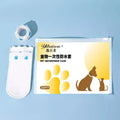 Pack of 20 white disposable waterproof shoe covers for small and medium dogs on a non-slip surface.