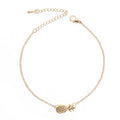 Adjustable alloy pineapple bracelet in gold or silver finish
