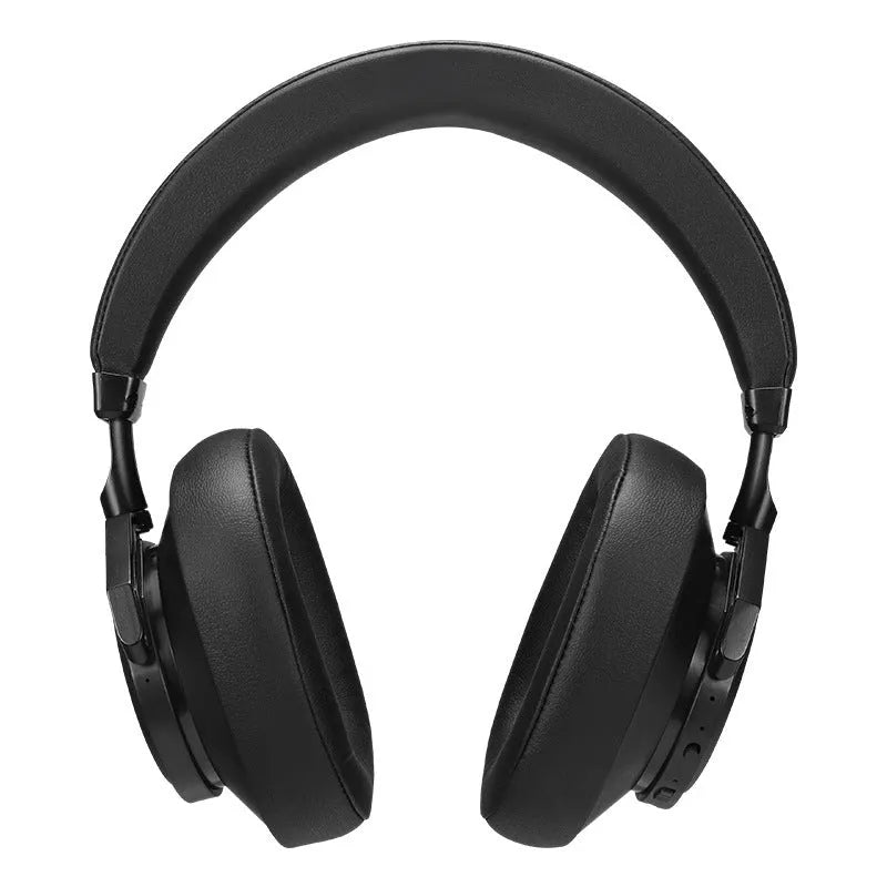 Wireless Bluetooth 5.0 headset in black with noise reduction and battery display