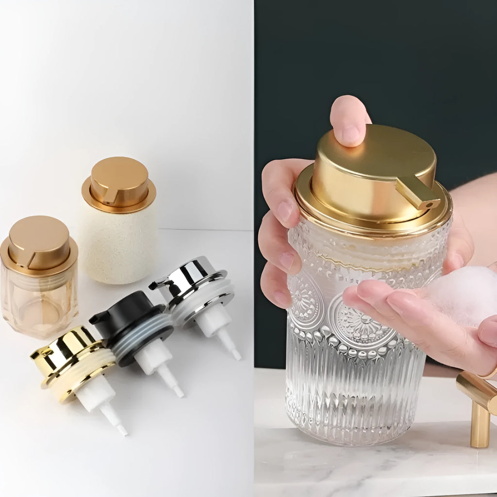 ABS plastic foam pump facial cleanser dispenser with large pump head in hand-push design