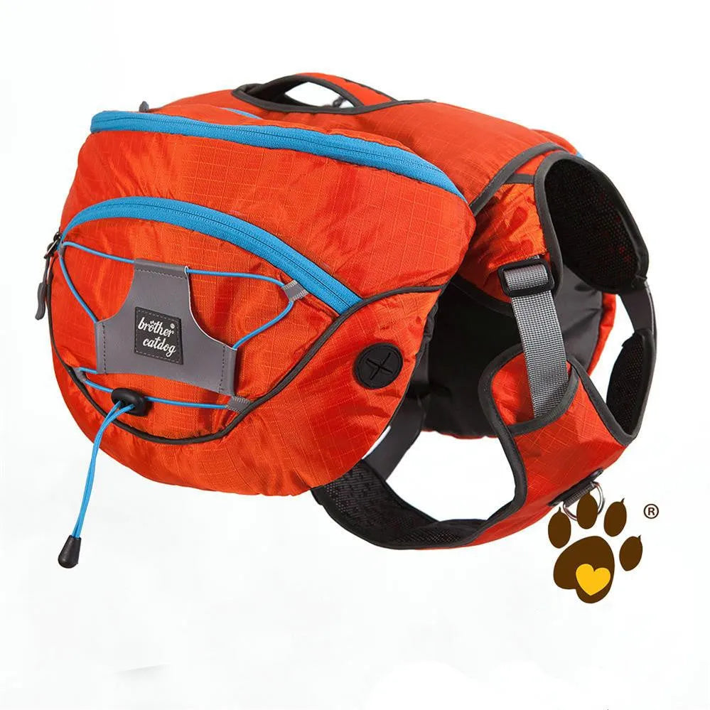 Pet Self Backpack in blue, detached and worn on chest, water-repellent polyester fabric, size S to XL for medium and large dogs