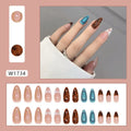 Wear Armor blue and green leopard print detachable press on fake nails set for ladies