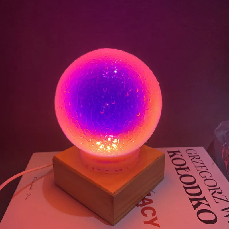 Creative Moonlight Rainbow Glass Table Lamp with glass shade and 3W USB LED in pink purple yellow