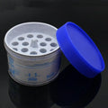 Process cooling box for gradient freezing with orange metal block and blue plastic cover or solid blue plastic option