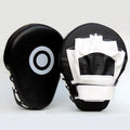 Black and white PU boxing target for martial arts training, 24 x 20 x 5cm, held vertically