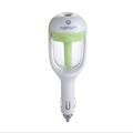 Portable car humidifier with rotating nozzle in blue, green, pink, or purple colours