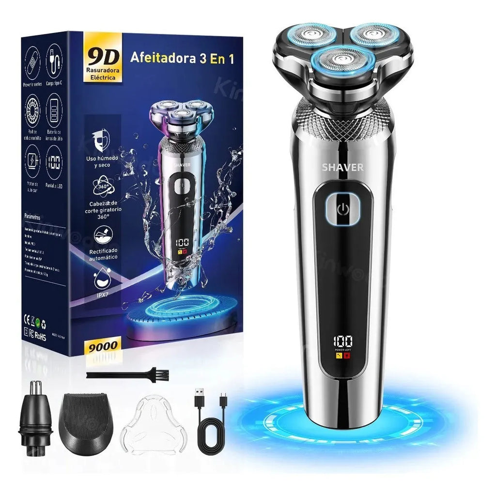 Digital USB rechargeable beard scraper with LED display and washable design