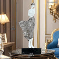Light luxury beauty characters sculptured ornament in rose gold or silver, 48cm high on display.