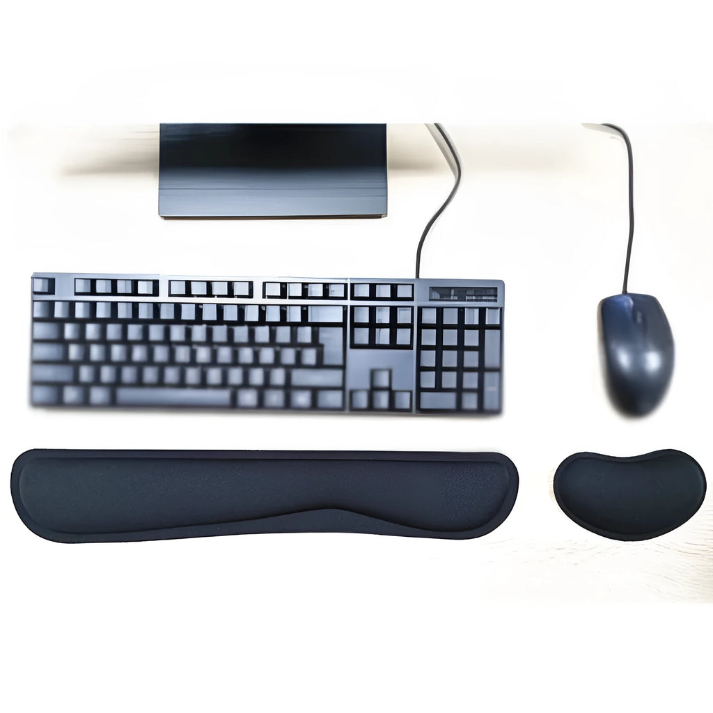 Memory foam wrist pad non-slip base black colour 460x85x25mm for keyboard support