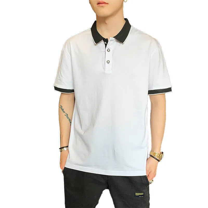 Men's cotton polo shirt in dark blue 95 percent cotton half sleeve sizes M to XXXL