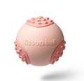 Green and pink 64mm rolling ball dog toy with motion mechanism