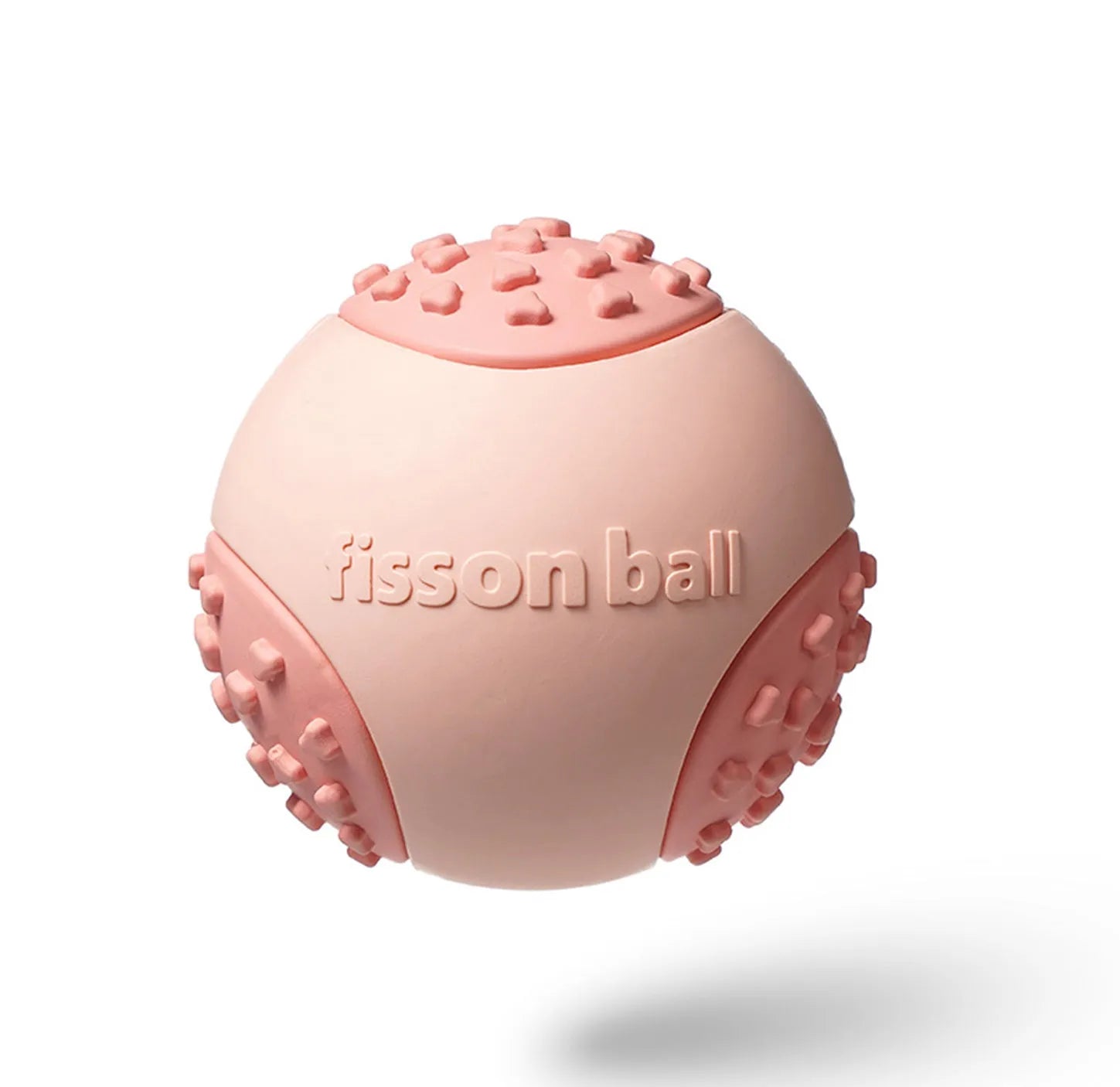 Green and pink 64mm rolling ball dog toy with motion mechanism