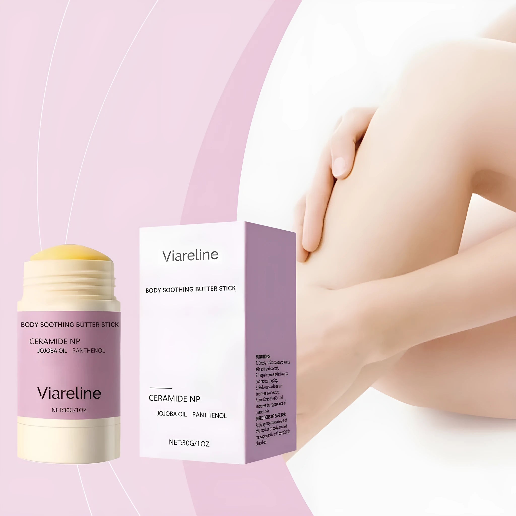 Anti-wrinkle firming body soothing stick 30g with mineral oil and ceramide for skin firming