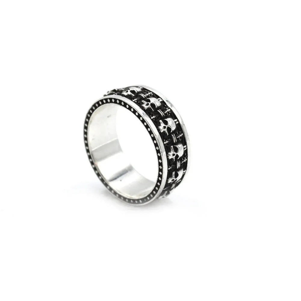 Gothic retro unisex alloy ring with geometric skull ornament in Skull 3style colour