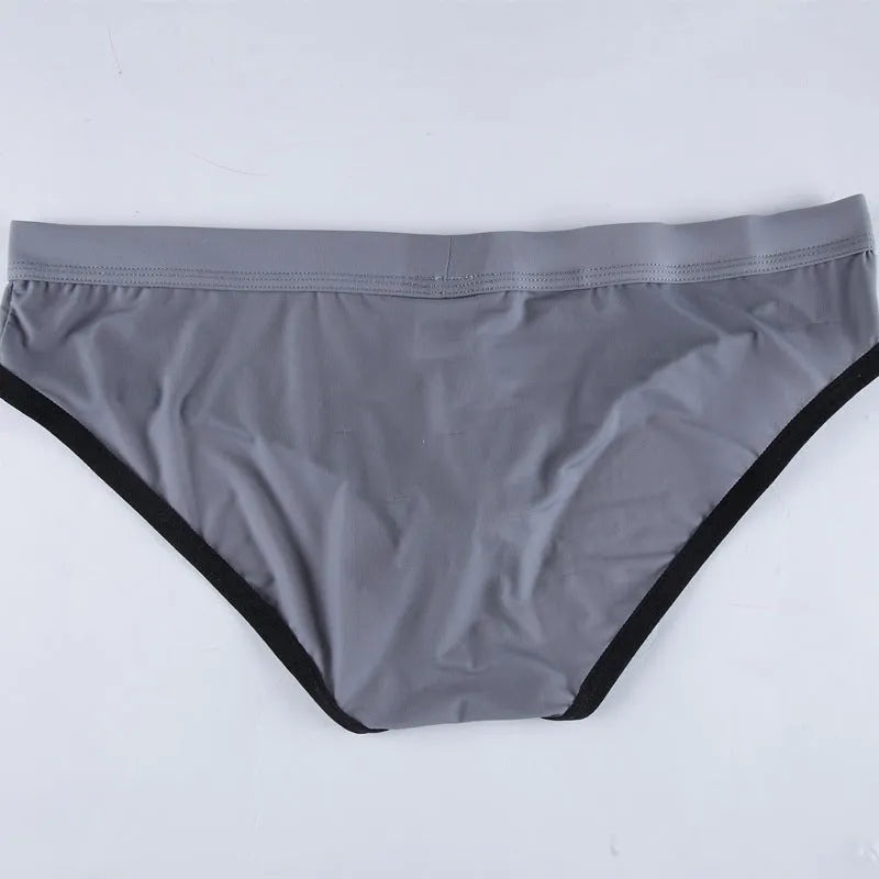 Men's ice silk bazooka briefs with bullet separation pouch in seven colour options