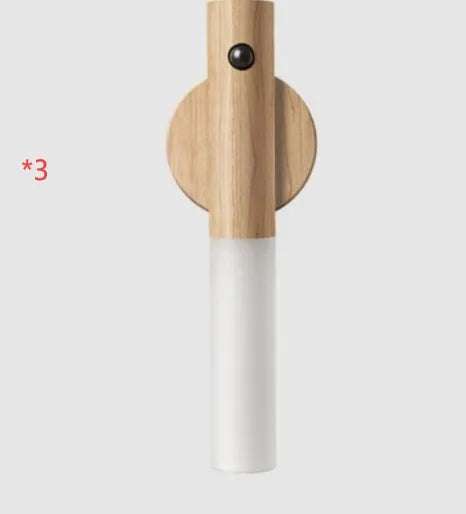 Smart sensor LED desk lamp in wood and acrylic on a desk surface