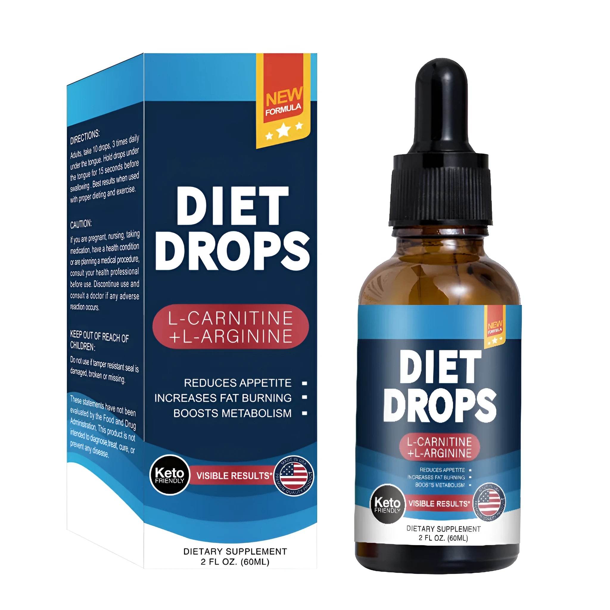 60ml bottle of ketone drops dietary supplement requiring refrigeration storage