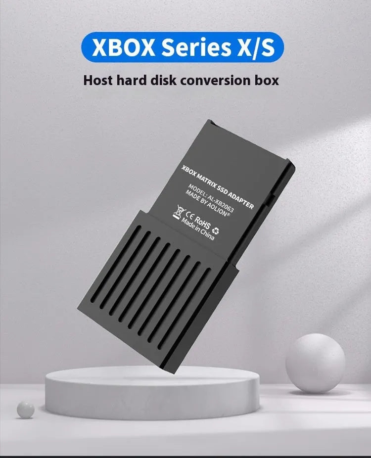 Aluminium alloy Xbox Series X/S hard disk switching box with CFexpress to M.2 SSD interface.