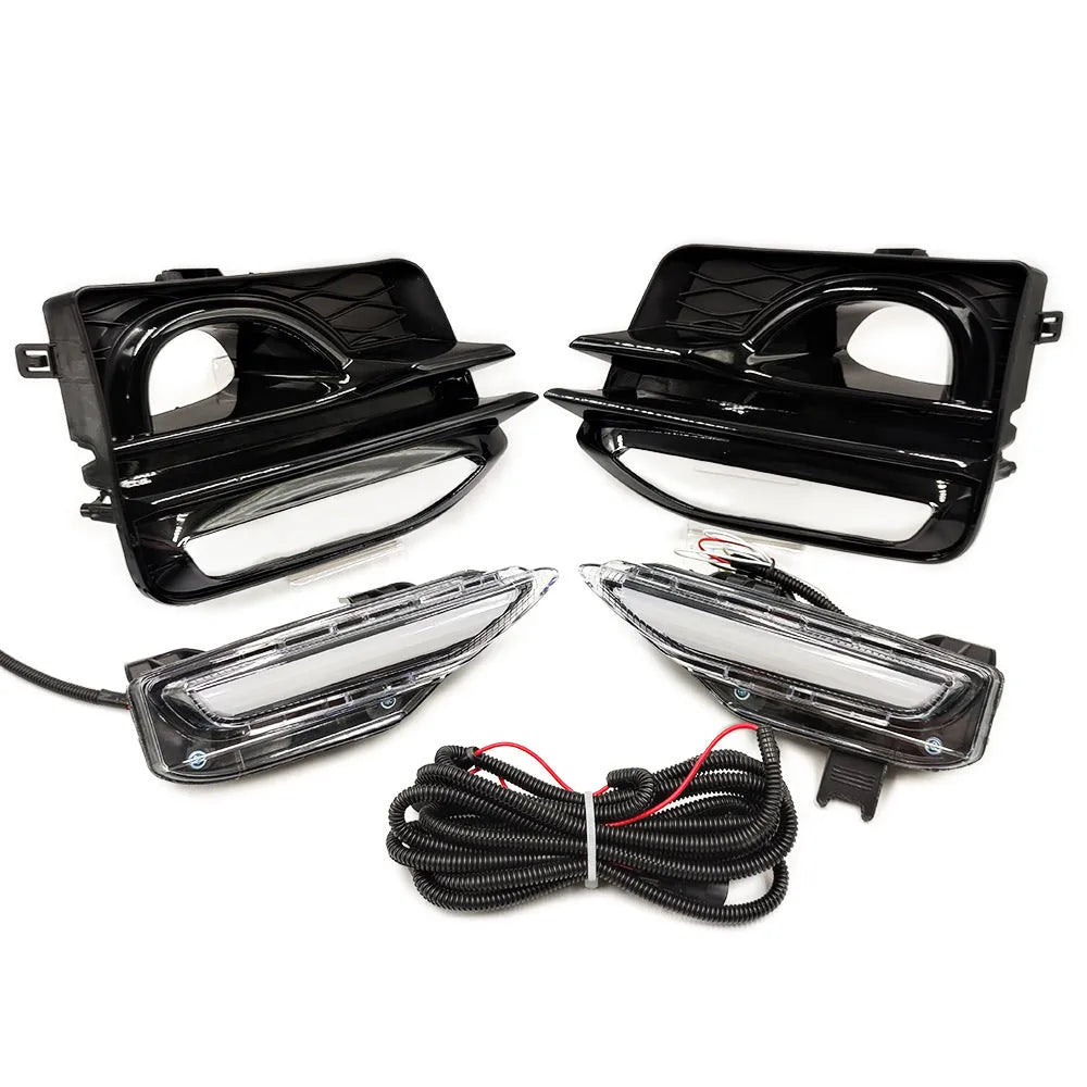 Infiniti Q50 Q70 front bumper LED daytime running lamp and turn signal unit in ABS housing