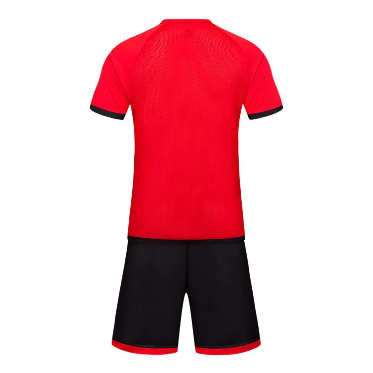 Children football shirt suit in chemical fibre blended fabric, blue colour, front view