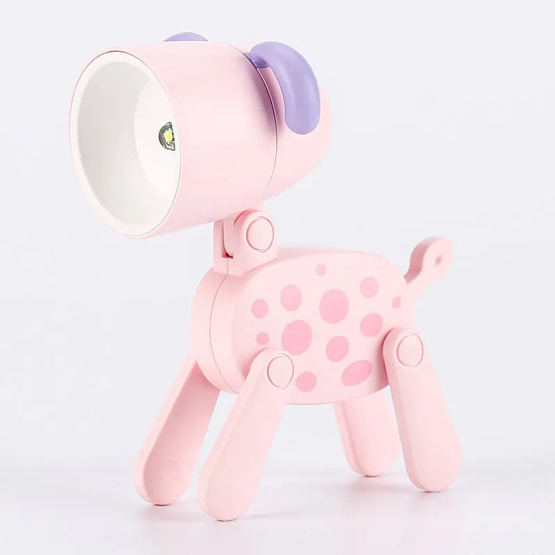 Creative handmade LED mini night lamp with PVC shade in cartoon style, battery operated with button switch