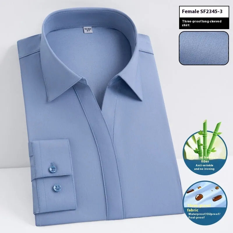 Men's slim fit bamboo fibre short sleeve shirt with square collar in a solid colour.