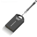 Mini black and silver metal USB flash drive with compact 23mm design