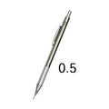 Metal automatic mechanical pencil with five lead size options and 2B graphite refills